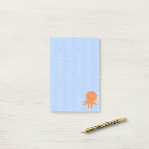 Süßer Oktopus Cartoon Blaue Wellen Custom  Post-it Klebezettel