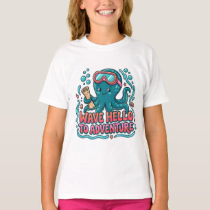 Süßer Oktopus-Entdecker "Winke Hallo zur Abenteuer T-Shirt