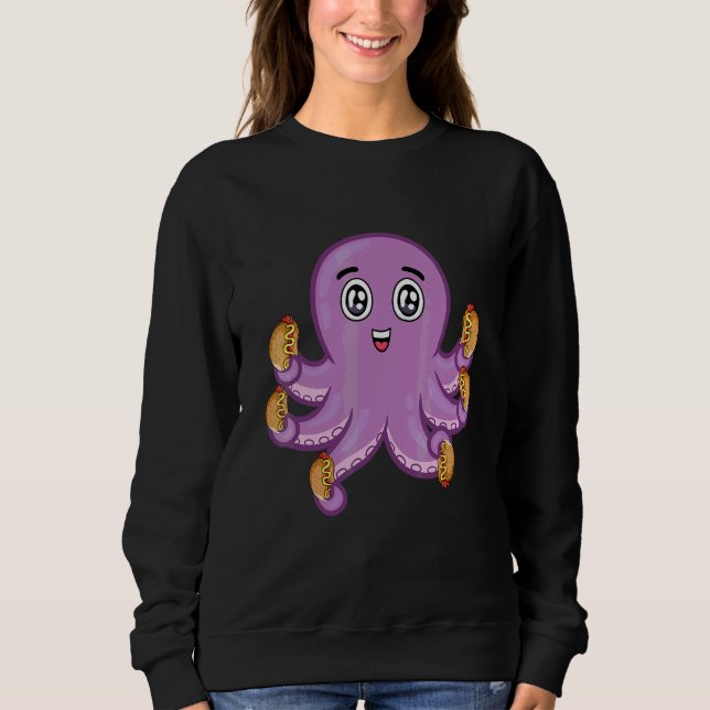 Süßer Oktopus Hot Dog Sweatshirt (Vorderseite)