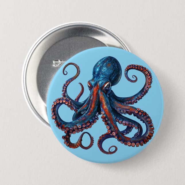 Süßer Oktopus Pin - Benutzerdefinierter Knopf Abze Button (Vorne & Hinten)