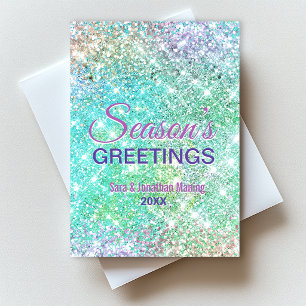 Süßer Ombre-Grün-Glitter Weihnachten Neujahr Postkarte