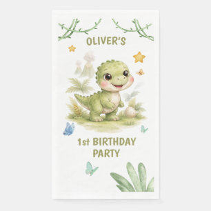 Süßer One-A-Saurus-Dinosaurier zum 1. Geburtstag Serviette