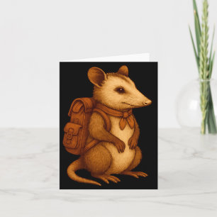 Süßer Opossum-Rucksacktourist Camping-Wanderer Wal Karte
