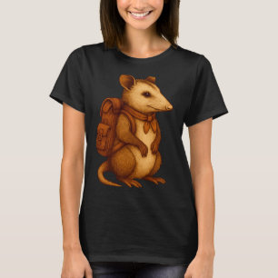 Süßer Opossum-Rucksacktourist Camping-Wanderer Wal T-Shirt