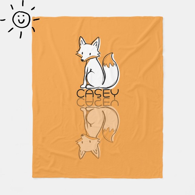 Süßer orangefarbener Fuchs Reflexions-Gekritzel mi Fleecedecke (Von Creator hochgeladen)