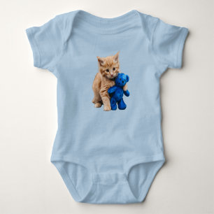 Süßer orangefarbener Katzenteddybär Baby Strampler