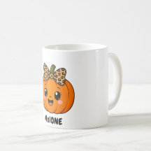 Süßer orangefarbener kleiner Kürbis Halloween Name