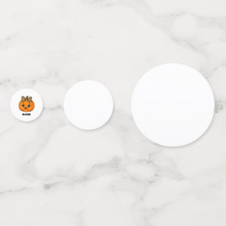 Süßer orangefarbener kleiner Kürbis Halloween Name Konfetti