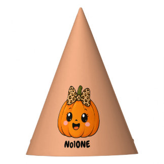 Süßer orangefarbener kleiner Kürbis Halloween Name Partyhütchen