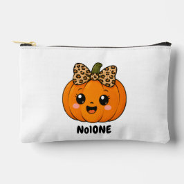Süßer orangefarbener kleiner Kürbis Halloween Name Zubehörtasche