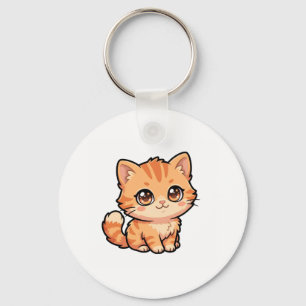 Süßer Orangefarbener Tabby-Kätzchen-Schlüsselanhän Schlüsselanhänger