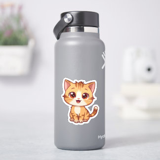 Süßer Orangefarbener Tabby-Katzen-Aufkleber – Anbe Aufkleber