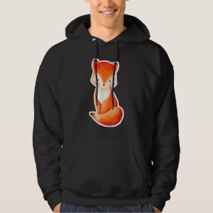 Süßer Oranger Fuchs Vintage Aquarell Wildtier Hoodie