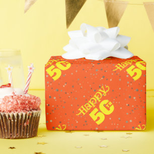 SÜßER ORANGER Geburtstag Geschenkpapier