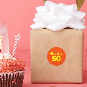 SÜßER ORANGER Geburtstag Runder Aufkleber
