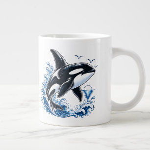 Süßer Orca-Wal-Ozean-Grafik für Kinder Jumbo-Tasse