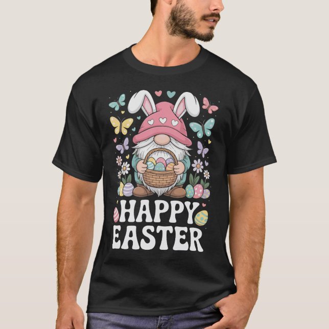Süßer Oster-Gnom mit Eierkorb Frühling  T-Shirt (Vorderseite)