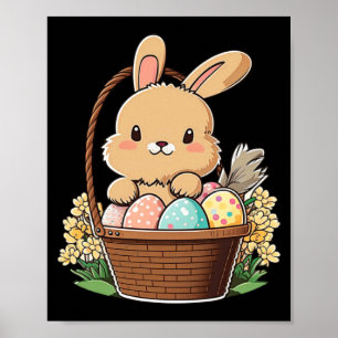 Süßer Osterhase bemalte Ostereier Poster