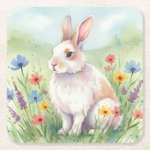 Süßer Osterhase Frühling Untersetzer quadratisch