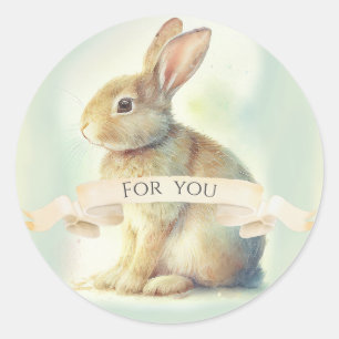 Süßer Osterhase für dich Runder Aufkleber