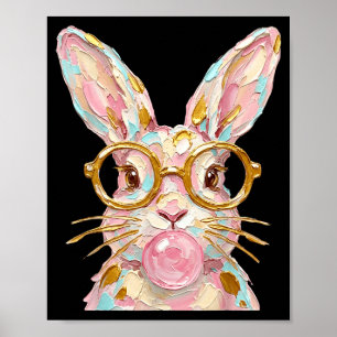 Süßer Osterhase Hase Bubble-Gum-Pinselstrich Junge Poster