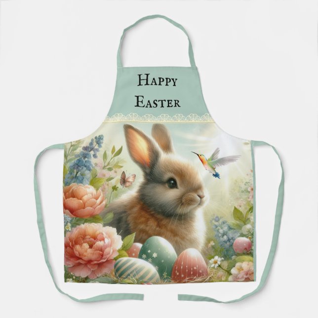Süßer Osterhase  Hase  Vintage-Schürze Schürze (Vorderseite)
