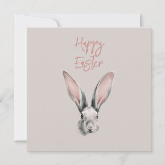 Süßer Osterhase im minimalistischen Stil Flat Card