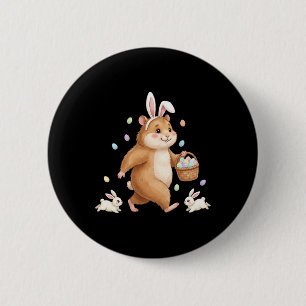 Süßer Osterhase Kaninchen Mit Eiern Whimsical Hams Button