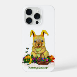 Süßer Osterhase mit Eiern und Blumen iPhone 15 Pro Hülle