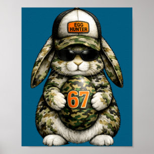 Süßer Osterhase Ostern Eierjäger Easter Bunny Ei C Poster