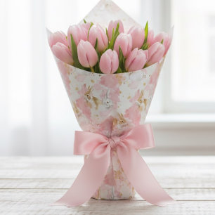 Süßer Osterhase Pastellrosa Wasserfarbe Frühling Geschenkpapier