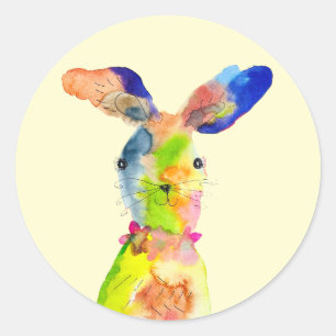 Süßer Osterhase  Runder Aufkleber