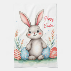 Süßer Osterhase und Eier Beliebte Sammlung Geschirrtuch