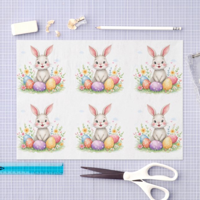 Süßer Osterhase und Eier Moderne Kollektion Seidenpapier (Handwerk)