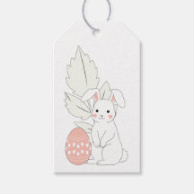 Süßer Osterhase und Geschenkmarken für Ei