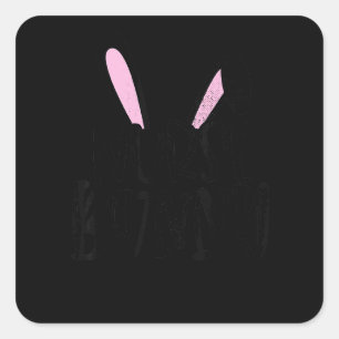 Süßer Osterhase Vintage Frohe Ostern Krankenpflege Quadratischer Aufkleber