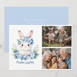 Süßer Osterhase Wasserfarbe Hortensie 2 Foto Feiertagskarte