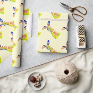 Süßer Osterhase Wasserfarben Geschenkpapier