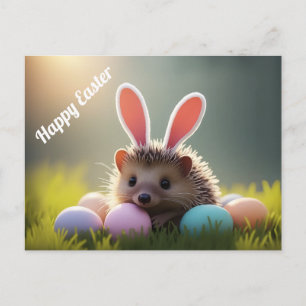Süßer Osterigel mit farbigen Eiern Postkarte