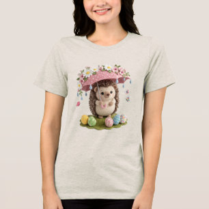 Süßer Osterigel mit Regenschirm Tri-Blend Shirt