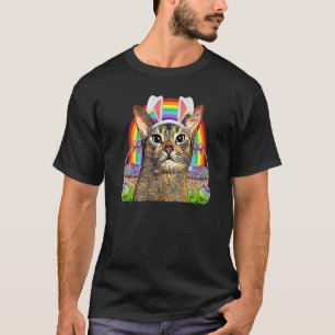 Süßer Osterkatze Hase Eiersuche Regenbogen Katze 1 T-Shirt