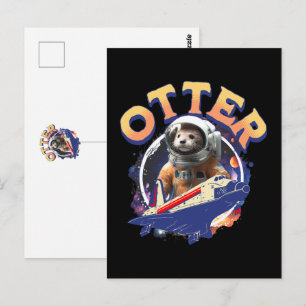 Süßer Otter-Astronaut im Weltraum-Shuttle-Kadetten Postkarte
