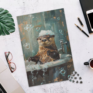 Süßer Otter im Schaumbad Puzzle