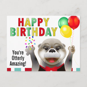 Süßer Otter im Smoking Alles Gute zum Geburtstag Postkarte