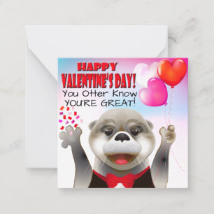 Süßer Otter im Smoking   Valentinstagskarte für di Mitteilungskarte