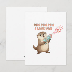 Süßer Otter Lustiger Valentinstag Pew Pew Feiertagskarte