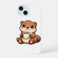 Süßer Otter mit Kaffee – Gemütliches Kawaii-Tier