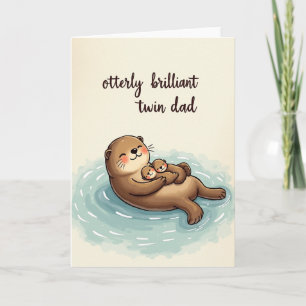 Süßer Otterly-Zwillingspapastag-Karte Karte