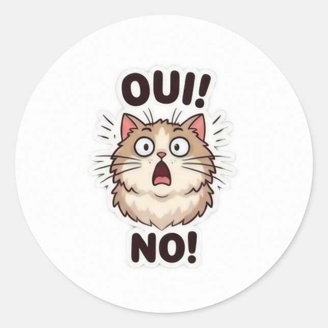 Süßer Oui Non Aufkleber (Vorderseite)