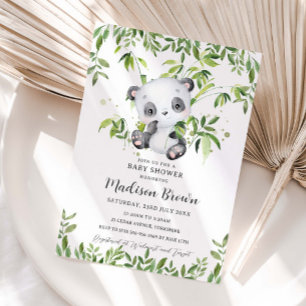 Süßer Panda Bär Bambus Grünzeug Babyparty Einladung